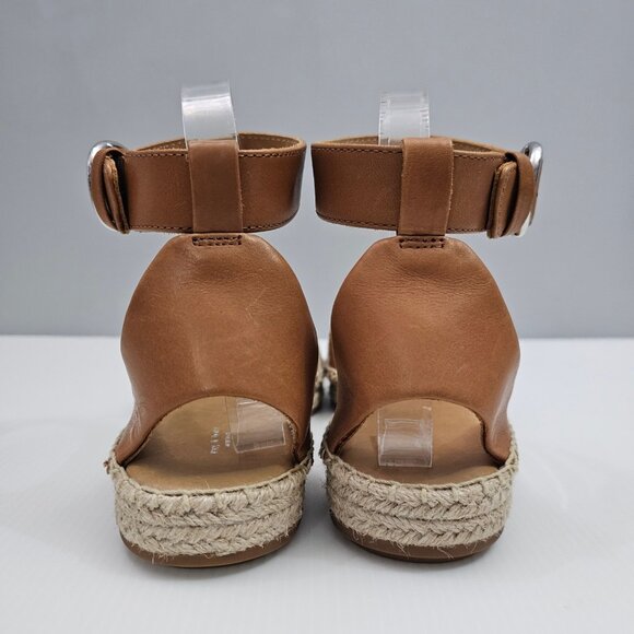 NEW Rag & Bone Anteros Sandal Womens EU 37.5 Cotton Tan Espadrille Peep Toe - Picture 10 of 14